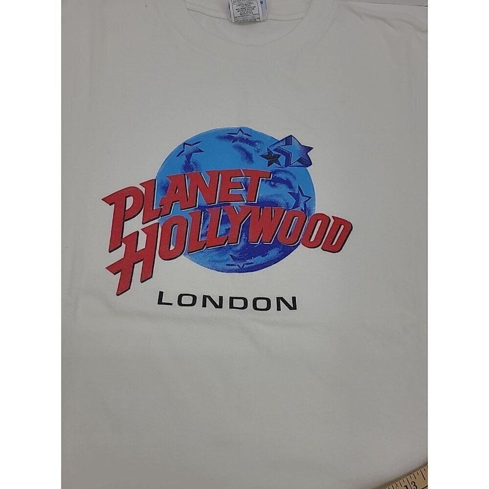 Vintage Planet Hollywood London Tee Shirt Men's Size Large White Short Sleeve - Picture 4 of 6